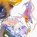 Print of Watercolour Fashion Illustration 13" x 19". Titled - Marion