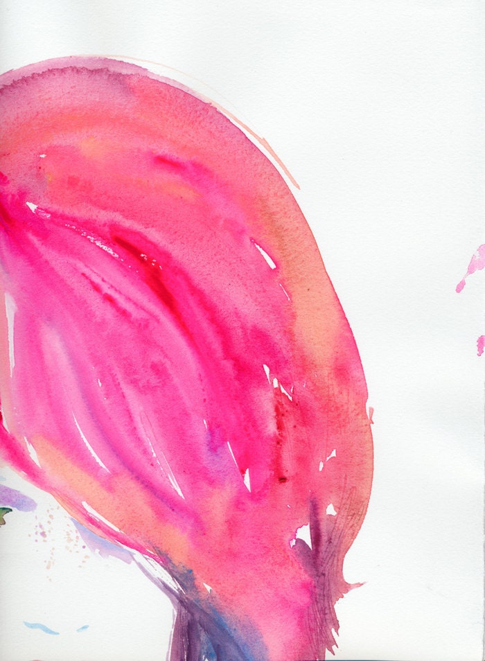 Art, Original Art, Watercolor Fashion Illustration, Watercolour  Painting, Cate Parr,  Rosso