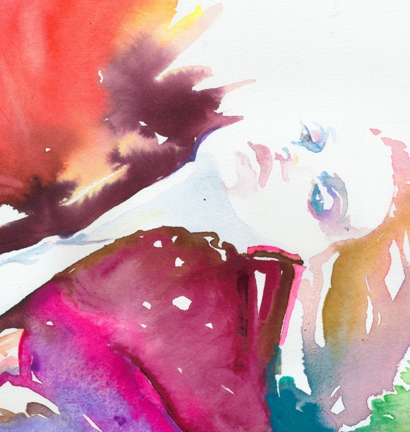 Fashion Illustration, Watercolour Painting of Vogue Model
