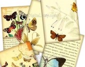 Digital Sheet Butterfly Gift Tags Download and Print ACEO Ephemera Background Printable Images No.118