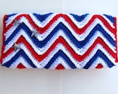 Americana Clutch Purse Red White Blue Fourth of July Patriotic