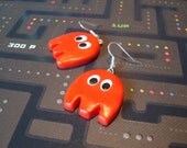 Pac Man Earrings:  Blinky the Ghost