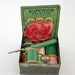 Vintage Sewing Supplies - Sewing Notions in a Tea Tin - Pink and Green Seamstress Gift