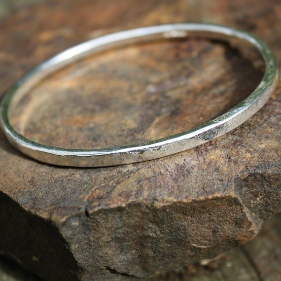 Silver bangle heavy forged