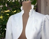 Bolero Jacket Ruffle-Bride-White-Evening