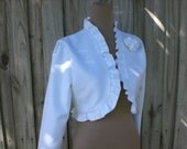 Bolero Jacket - Ruffled Snow White/Your Choice of Colors Scarlet  Bolero for Bride