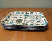 Mid-Century Boltabest Trays - Set of Four - Rare Pattern