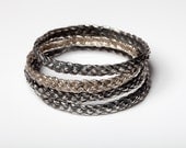 Sterling Silver Cast Human Hair Bangle