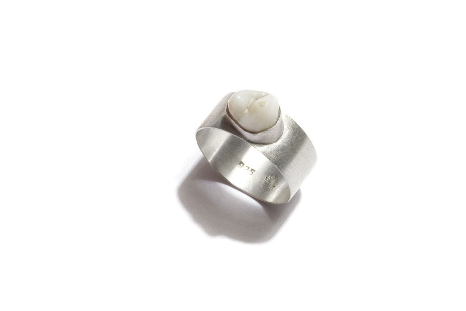 Sterling Silver and Human Tooth Ring
