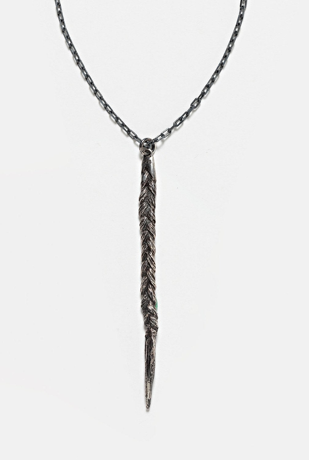 Sterling Silver Cast Human Hair Plait on Chain