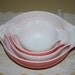 Vintage Pyrex Pink Gooseberry Stacking Batter Bowls