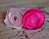 Valentine's Day, Pink flower roses poppies rosettes hairband headband hair clip girls infants toddlers baby