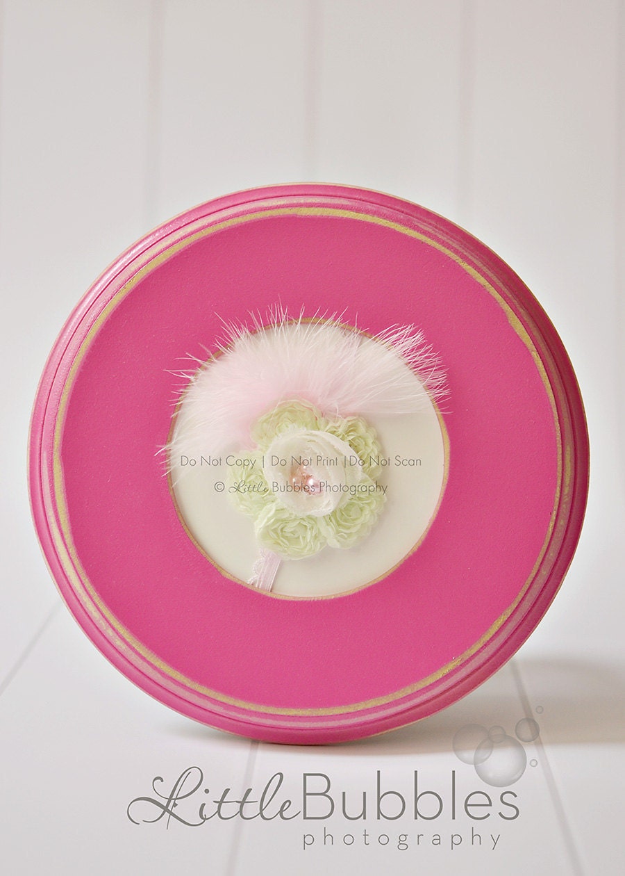 shabby, white, mint green, pink flower headband babies toddlers infants girls photo props photography weddings