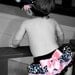 Damask Light Pink Dot Over-the-Top HAIR BOW with customizable initial center