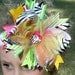 Neon Zebra Over-the-Top Hair Bow with customizable initial center