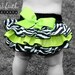 GIRLS Zebra Lime Ruffled Bottom Bloomer 2t, 3t, 4t
