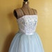 R E S E R V E D ll vintage 1950s party dress ll vintage 50s light blue cupcake party dress