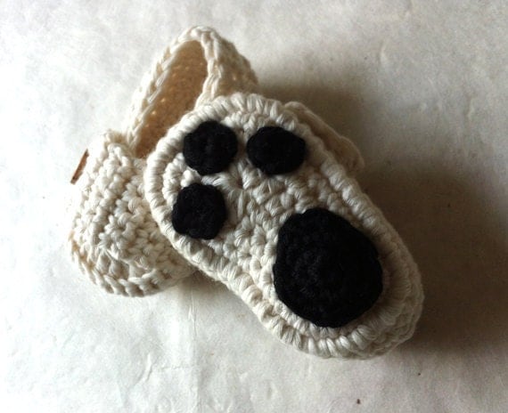 Polar Bear Paw Baby Moccasins