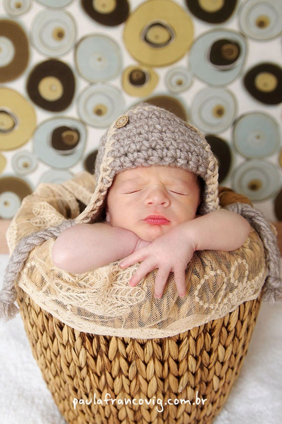 Newborn Baby Pilot Hat Photo prop or Photo shooting Available size up to 0-3M