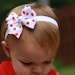 White with Red Polka Dot Pinwheel Bows (Medium)