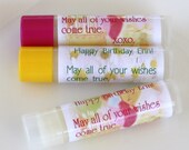 6 Pack Personalized Birthday Greeting Lip Balm- Birthday Cake Flavor