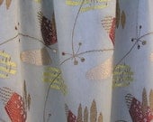 Mid Century Modernist Drapes - Blue-Grey Burnt Orange Curtains