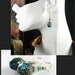 Aqua Emerald Earrings Antique Gold Brass Earrings Blue Green Earrings Vintage Czech Glass Drop Earrings