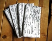 Screen Printed Organic Cotton Birch Tree Cloth Napkins - Eco Friendly Dinner Napkins - ohlittlerabbit