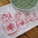 Screen Printed Organic Cotton Cloth Napkins - Eco Friendly Nesting Dolls Dinner Napkins