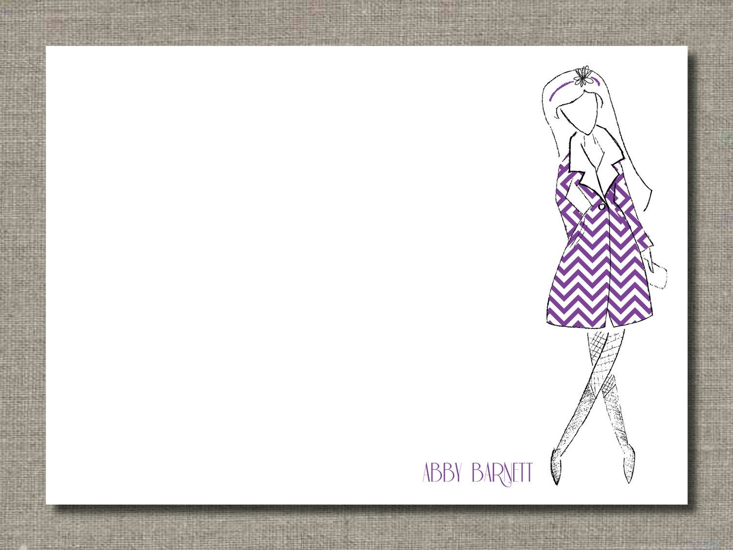Fashion Lady - Stationery Set of 12 by Flair Designery