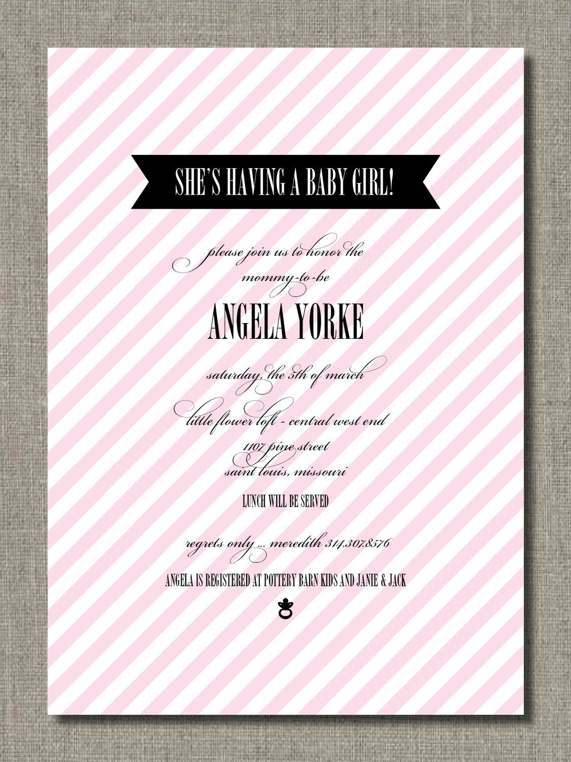 Baby Stripes - Printable Baby Shower Invitation by Flair Designery Il_170x135