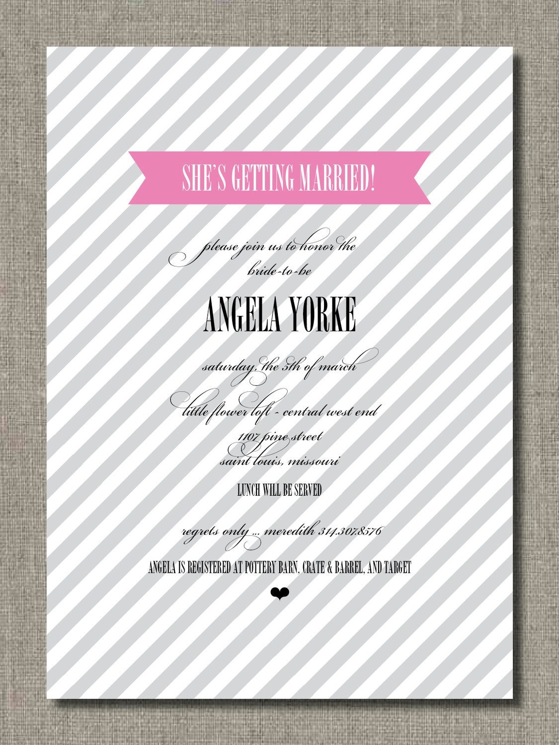 Wedding Stripes - Printable BRIDAL Shower Invitation by Flair Designery Il_170x135