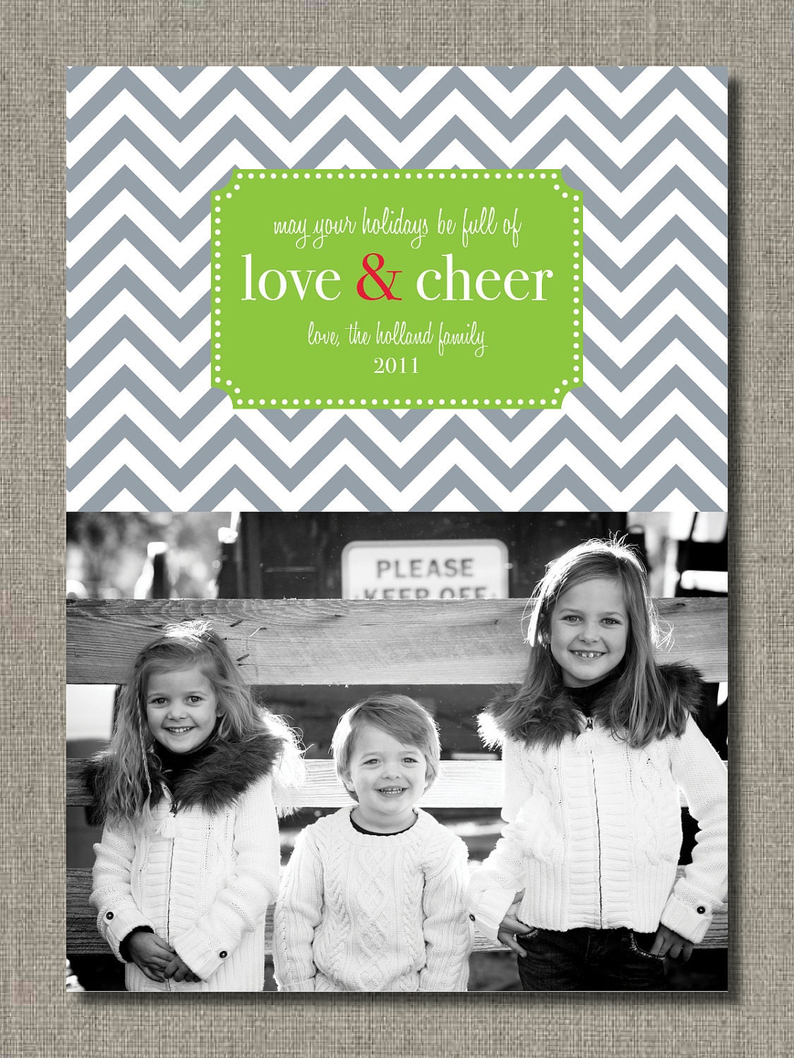 Love and Cheer Chevron - Printable Holiday Photo Card - by Flair Designery Il_170x135
