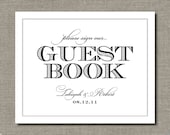 Guest Book - Printable Wedding Poster, Table Sign or Guest Book Sign by Flair Designery