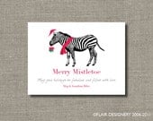 Personalized Zebra Mistletoe Holiday Sticker or Gift Tag - Set of 24 by Flair Designery Il_170x135