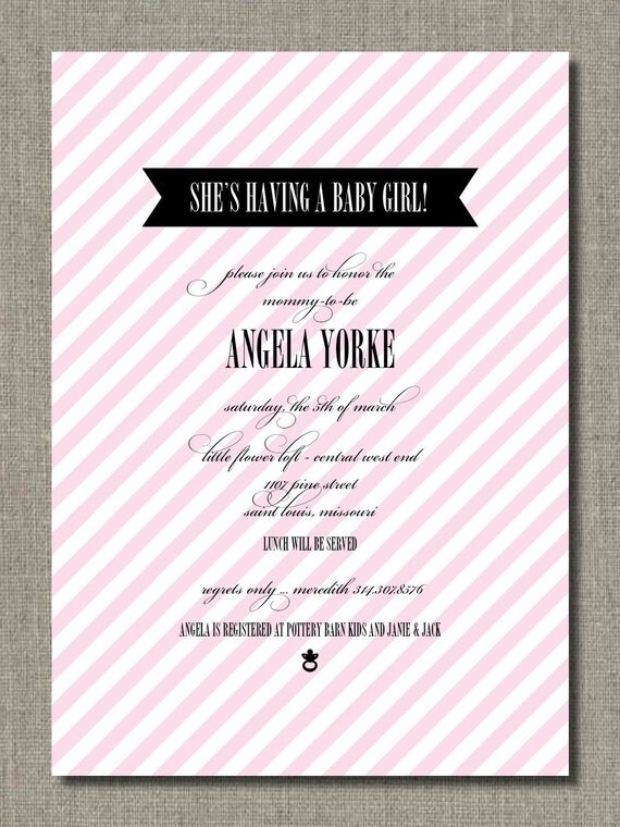 Baby Stripes - Printable Baby Shower Invitation by Flair Designery Il_570xn