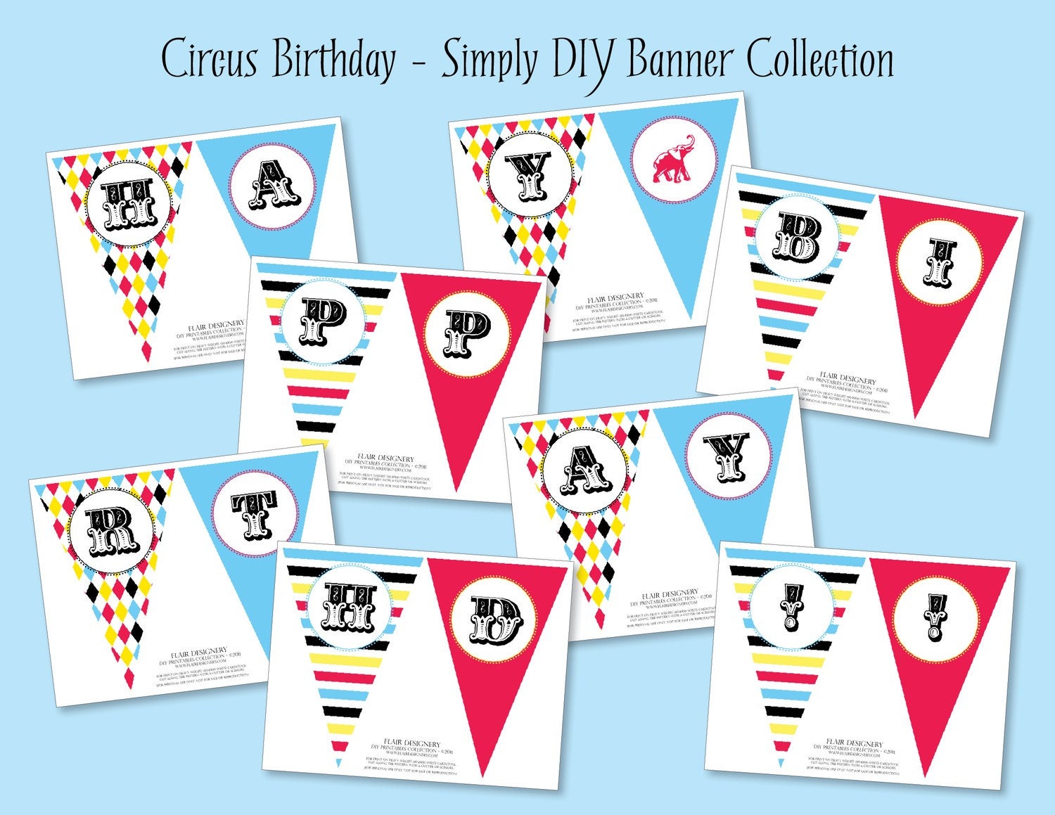 Printable Circus Birthday Banner - from Flair Designery Il_570xn