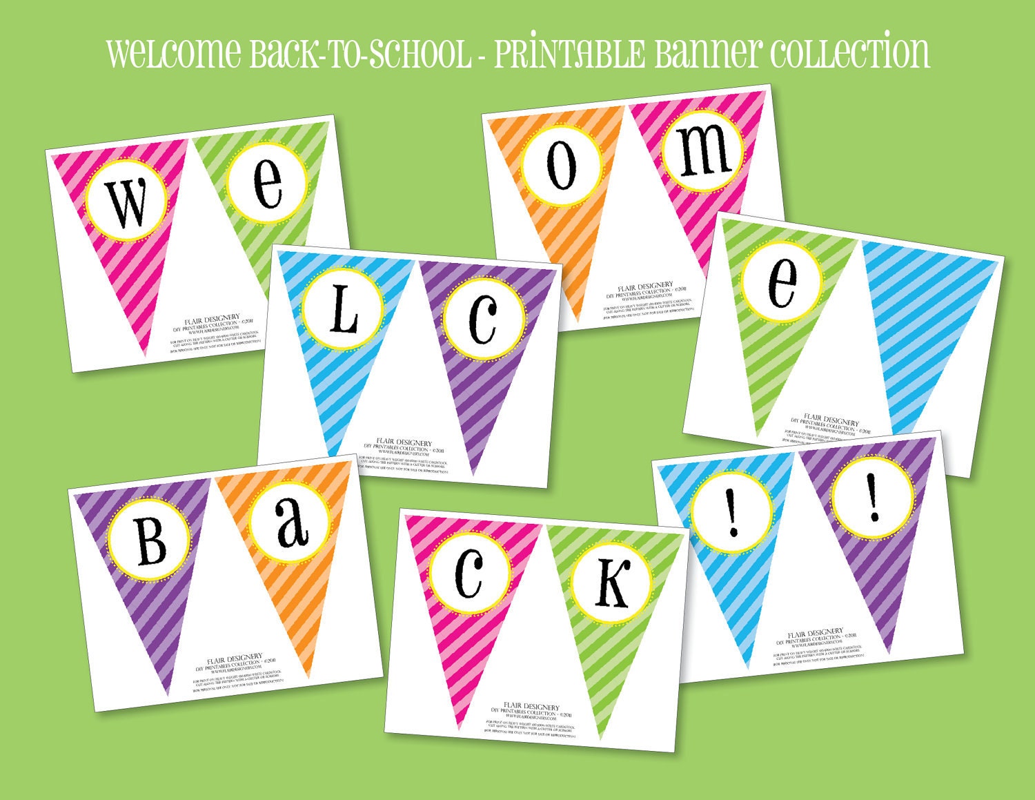 Welcome BACK-TO-SCHOOL - Now 50% off - Printable Banner - from Flair Designery Il_570xn