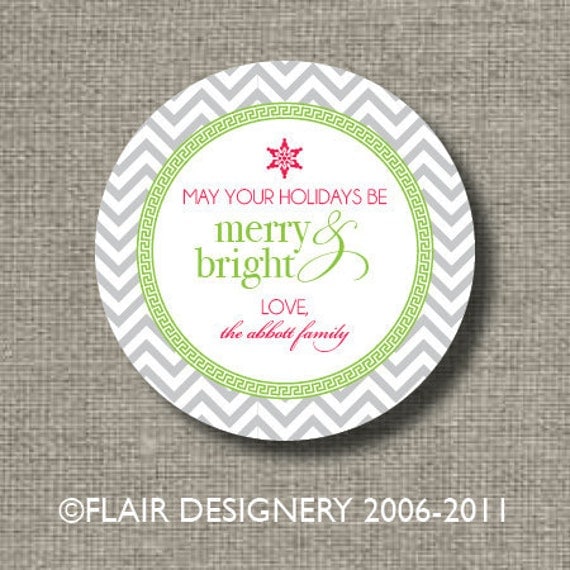 Custom and Personalized Holiday Stickers and Labels - Set of 60 labels from Flair Designery Il_570xn