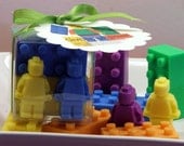 Set of 10 Building Blocks and Mini Men Action Figurine Soap Set Party Favor Boy Girl Adventure Birthday Soaps