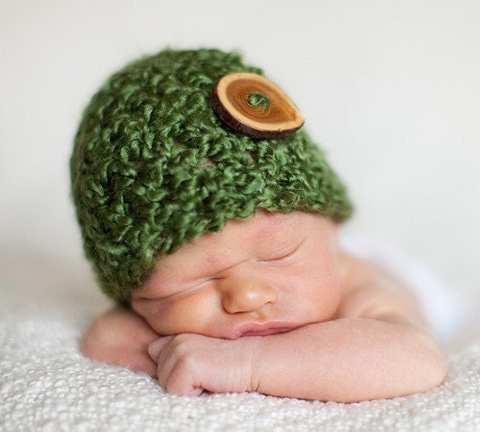 Grass Green Newborn Baby Beanie Hat