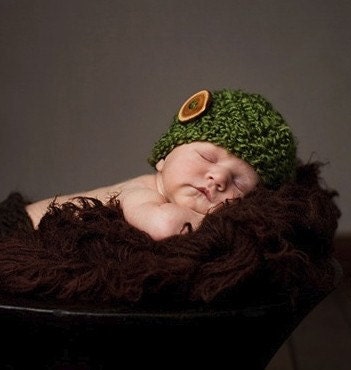 Grass Green Newborn Baby Beanie Hat