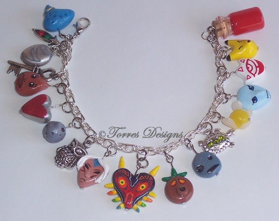 Majoras Mask Charm Bracelet Legend of Zelda OOAK Custom Handmade one of a kind Made to Order by TorresDesigns