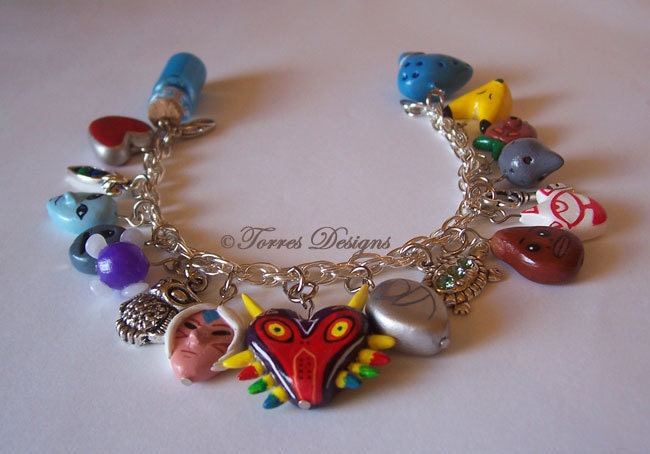 Majoras Mask Charm Bracelet Legend of Zelda OOAK Custom Handmade one of a kind Made to Order by TorresDesigns