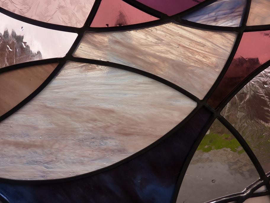 Stained Glass Panel Art - Purple Dust Storm - Suncatcher Window