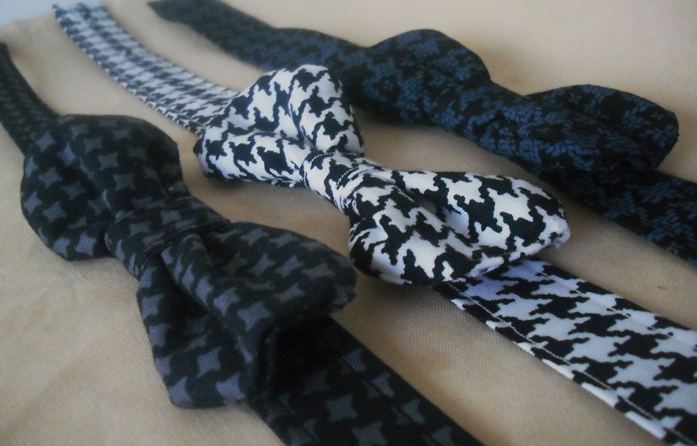 Boy's Adjustable Houndstooth Bow Ties