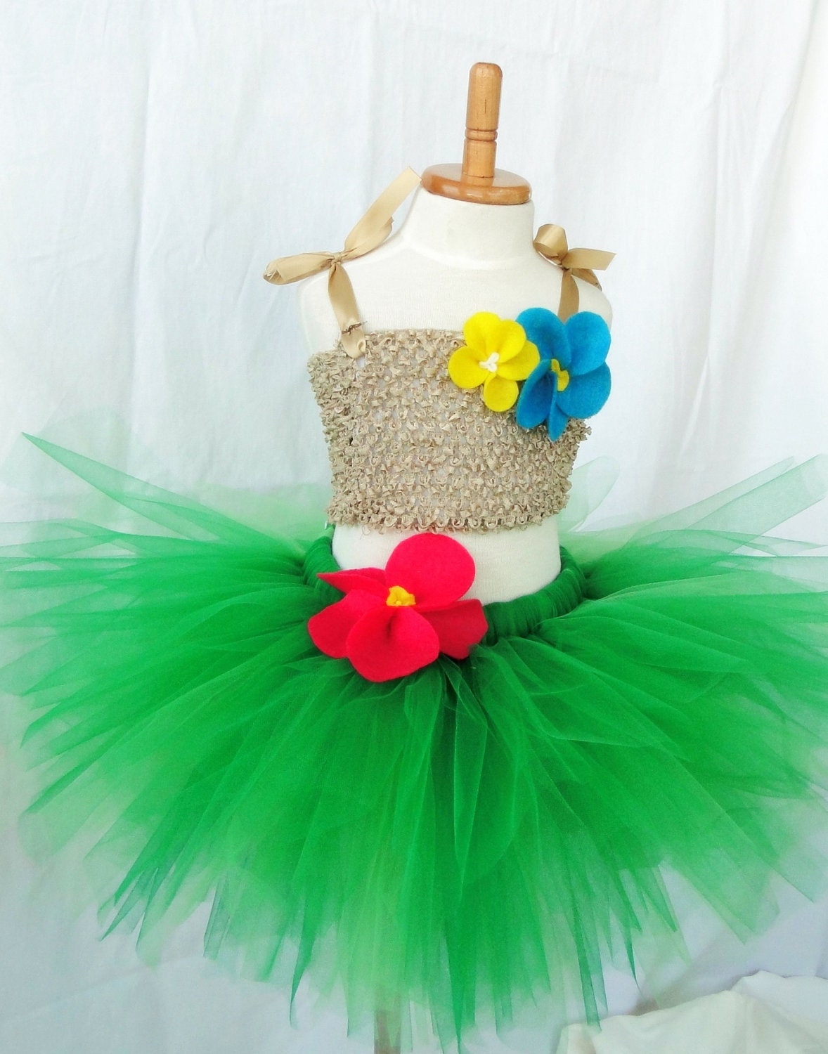 Hawaiian Hula Girl Tutu Costume Set