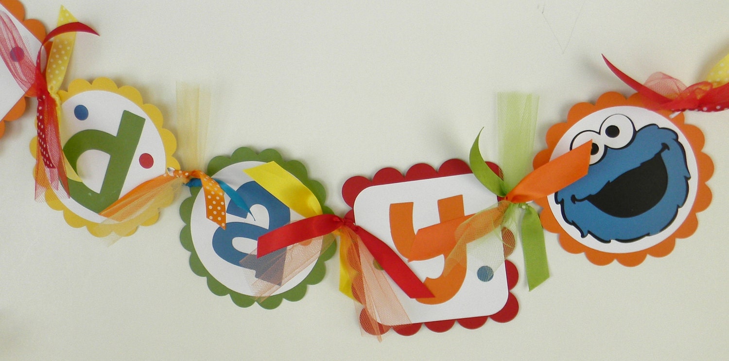 Elmo Sesame Street Birthday Banner in Bright Colors -