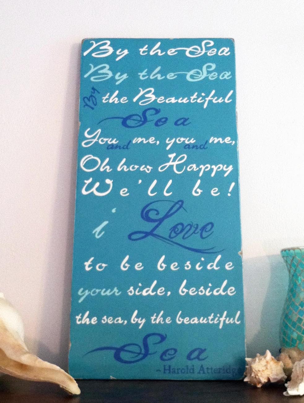 By the Sea  - Typography Word Art Sign