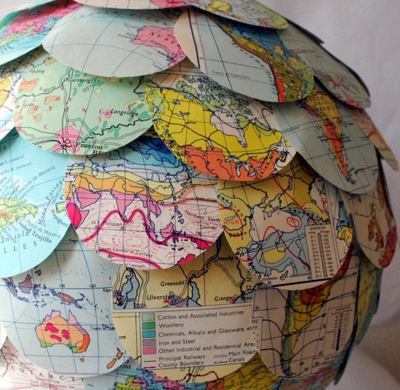 All Around the World hanging pendant paper lantern lamp shade